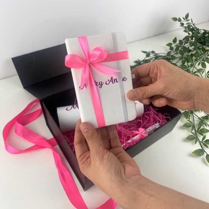 Personalized Name Gift Box with Pink Ribbon cover image 1