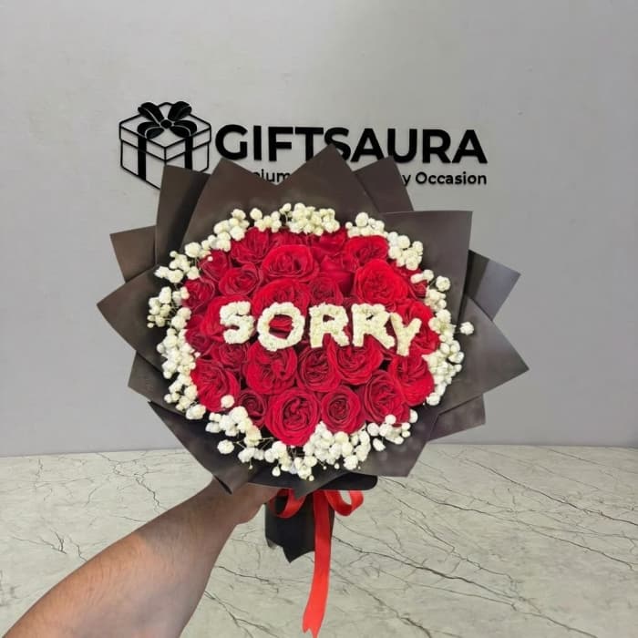 Sorry Red Rose Bouquet | Apology Flowers Pakistan
