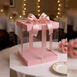 Transparent Cake Gift Box | Elegant Cake Display thumbnail 2