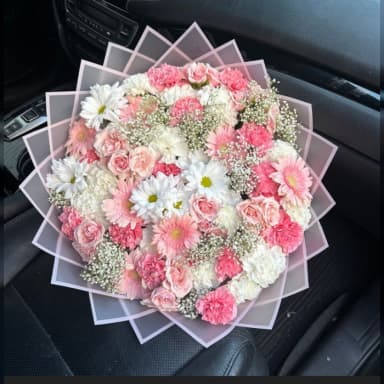 Premium Flowers Pink and White Flower Bouquet