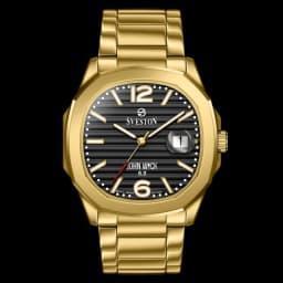 Gold Stainless Steel Men's Watch with Black Dial thumbnail 1