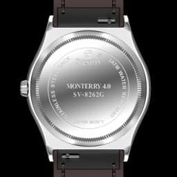 Men’s Silver Black Dial Watch with Day-Date & Leather Strap thumbnail 2