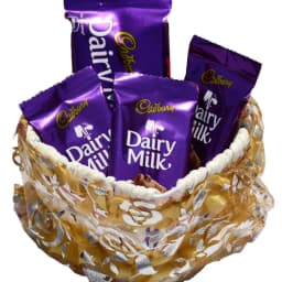 Sorry Gift Combo – Scroll Greeting Card with Basket & 4 Dairy Milk Chocolates thumbnail 3