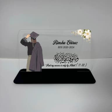 She’s Got the Cap & Gown Personalized Acrylic Graduation Plaque