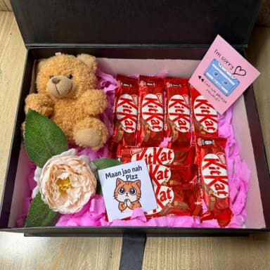 Sorry Gift Box with Teddy Bear & Chocolates | Gift Hamper