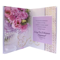 Sorry Gift Combo – Greeting Card, Red Rose & Cadbury Occasions Chocolate Heart Gift Box thumbnail 7