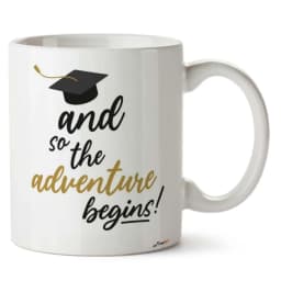 Adventure Graduation Ceramic Mug Adventure Begins at Graduation Gift thumbnail 1