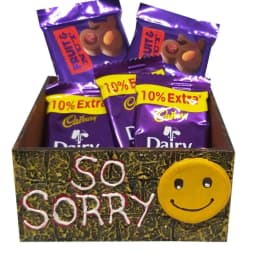 Sorry Gift for Girlfriend Scroll Card, Chocolates & Teddy Basket thumbnail 2
