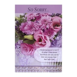 Sorry Gift Combo – Greeting Card, Red Rose & Cadbury Occasions Chocolate Heart Gift Box thumbnail 3