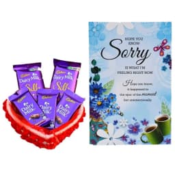 Sorry Gift Basket – Scroll Greeting Card & Dairy Milk Chocolate Assortment thumbnail 1