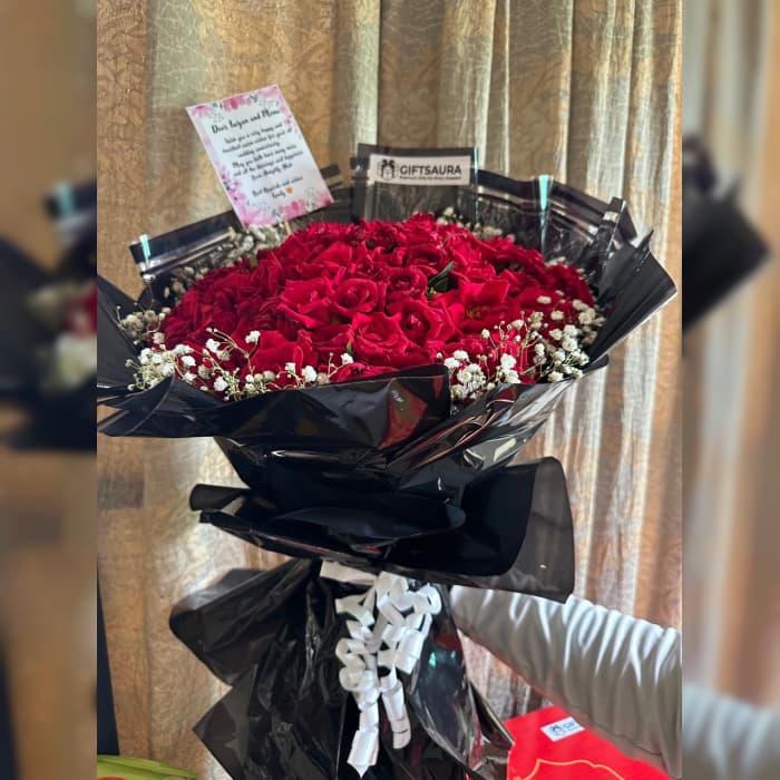 Crimson Love Red Rose Bouquet Romantic Flower Gift Delivery in Pakistan