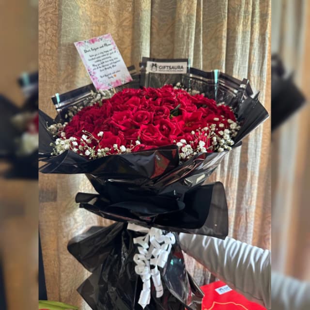 Crimson Love Red Rose Bouquet Romantic Flower Gift Delivery in Pakistan