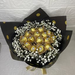 Ferry Rose Chocolate Bouquet with Baby’s Breath Elegant Gift in Pakistan thumbnail 1