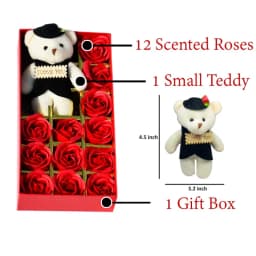 Apology Gift Pack Sorry Card, Soft Teddy, 12 Scented Roses & Chocolate thumbnail 7