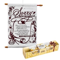 Sorry Scroll Card & Chocolate Gift Pack – Apology Gift Set for Loved Ones thumbnail 1