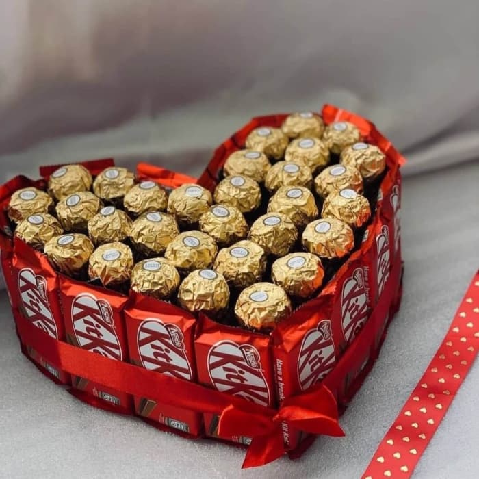 Floral Chocolate Heart Gift Box