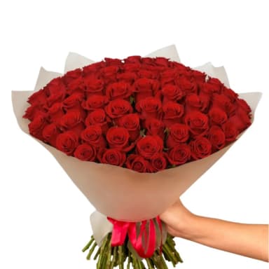 Elegant Fresh Roses 100 Flower Bouquet