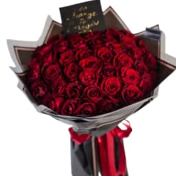 Glamour Flower Bouquet 50 Imported Roses thumbnail 1