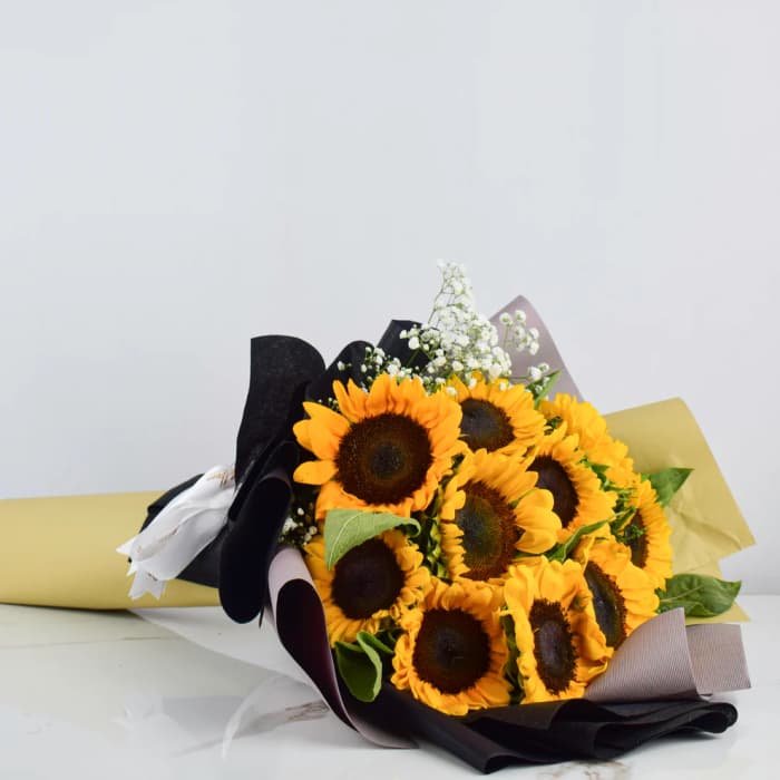 Sunflowers & Gypsophila Bouquet