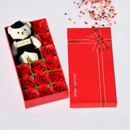 Apology Gift Pack Sorry Card, Soft Teddy, 12 Scented Roses & Chocolate thumbnail 8
