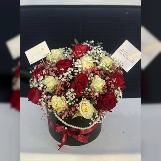 Midnight Elegance Rose Box Happy New Year Flower Gift Pakistan