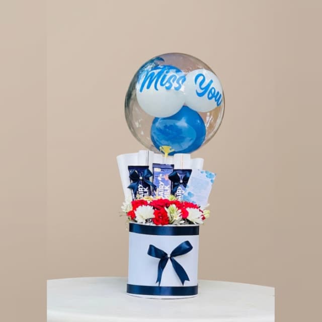 Miss You Gift Box Chocolate & Flower Surprise Gift Box
