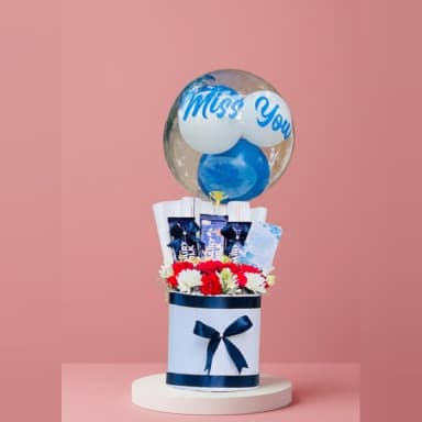 Miss You Gift Box Chocolate & Flower Surprise Gift Box