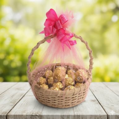 Ferrero Rocher Basket Piece Premium Hazelnut Chocolate Hamper