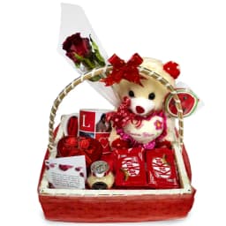 Love Special Gift Basket with Teddy, Rose, Mug & Chocolates – Romantic Surprise for Loved Ones thumbnail 2