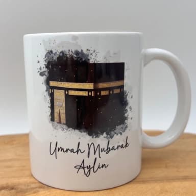 Personalised Umrah Mubarak Mug Custom Name & Date Ceramic Cup