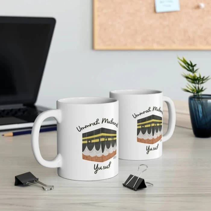 Personalised Umrah Mubarak Ceramic Mug Custom Islamic Gift cover image 1