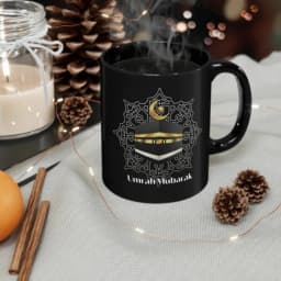 Umrah Mug for Gift Elegant Black Ceramic Islamic Mug thumbnail 1