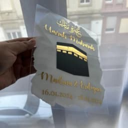 Personalised Umrah Return Acrylic Card Custom Islamic Display thumbnail 2