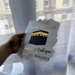 Personalised Umrah Return Acrylic Card Custom Islamic Display thumbnail 1