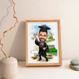 Custom Graduation Cartoon Portrait Personalized Digital Illustration from Your Photo thumbnail 4