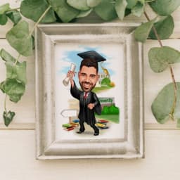 Custom Graduation Cartoon Portrait Personalized Digital Illustration from Your Photo thumbnail 8