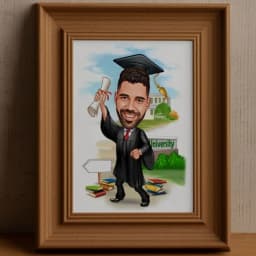 Custom Graduation Cartoon Portrait Personalized Digital Illustration from Your Photo thumbnail 10