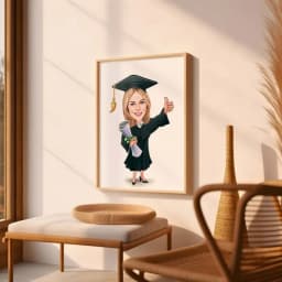 Custom Graduation Cartoon Portrait – Personalized Caricature from Photo thumbnail 2