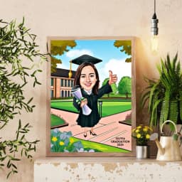 Personalized Female Graduation Cartoon – Custom Caricature Portrait thumbnail 2