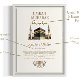 Customizable Umrah Mubarak Printable Wall Art Personal Name, Year & Dua thumbnail 3