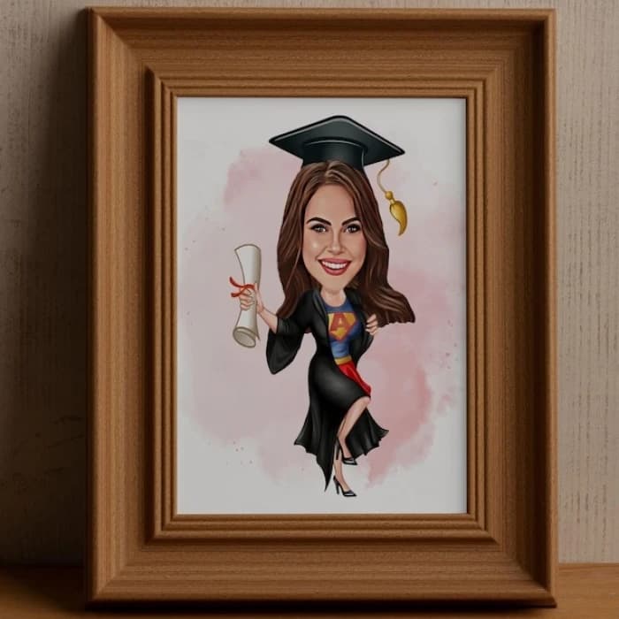 Custom Graduation Cartoon Portrait – Personalized Cap‑and‑Gown Caricature cover image 3