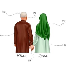 Personalised Islamic Gift for Couples Custom Umrah/Hajj Mubarak Frame thumbnail 2