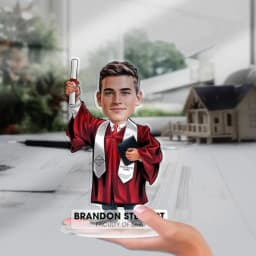 Custom Graduation Figurine Trinket Personalized Caricature Portrait on Acrylic Base thumbnail 3
