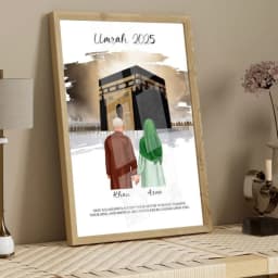 Personalised Islamic Gift for Couples Custom Umrah/Hajj Mubarak Frame thumbnail 9