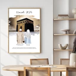 Personalised Islamic Gift for Couples Custom Umrah/Hajj Mubarak Frame thumbnail 10
