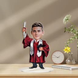 Custom Graduation Figurine Trinket Personalized Caricature Portrait on Acrylic Base thumbnail 7
