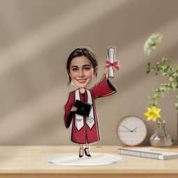 Custom Graduation Figurine Trinket Personalized Caricature Portrait on Acrylic Base thumbnail 8
