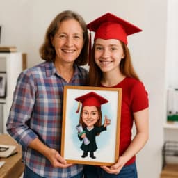 Custom Graduation Cartoon Portrait Personalized Digital Graduation Cartoon from Photo thumbnail 2