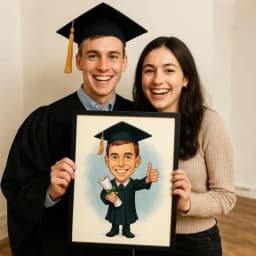 Custom Graduation Cartoon Portrait Personalized Digital Graduation Cartoon from Photo thumbnail 3