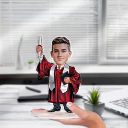 Custom Graduation Figurine Trinket Personalized Caricature Portrait on Acrylic Base thumbnail 9